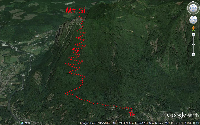 route of Mt Si Trail